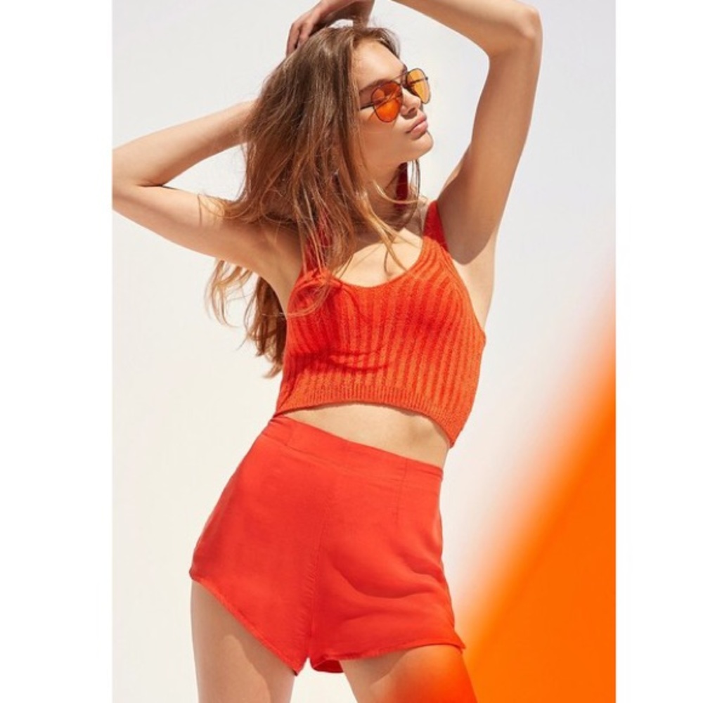 Urban Outfitters red high waisted shorts
